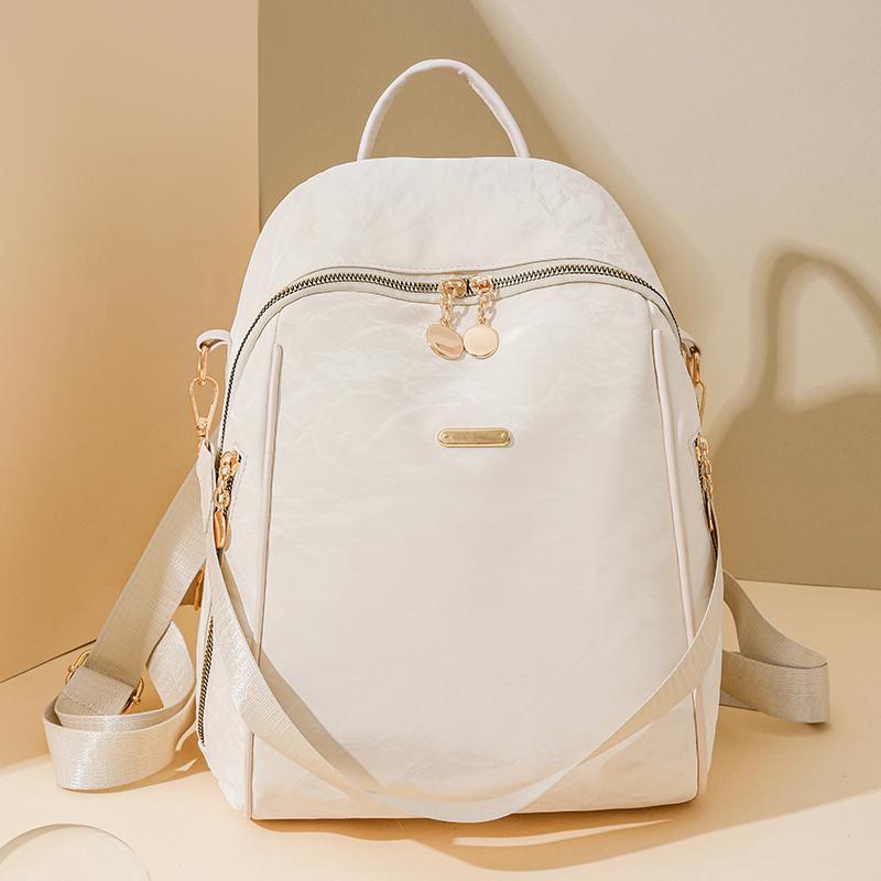 Einfarbiger PU-Rucksack für Damen, Reisetasche, Schultasche