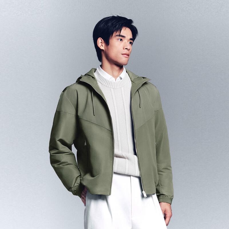 BOSS Men's Washable Poplin Hooded Jacket