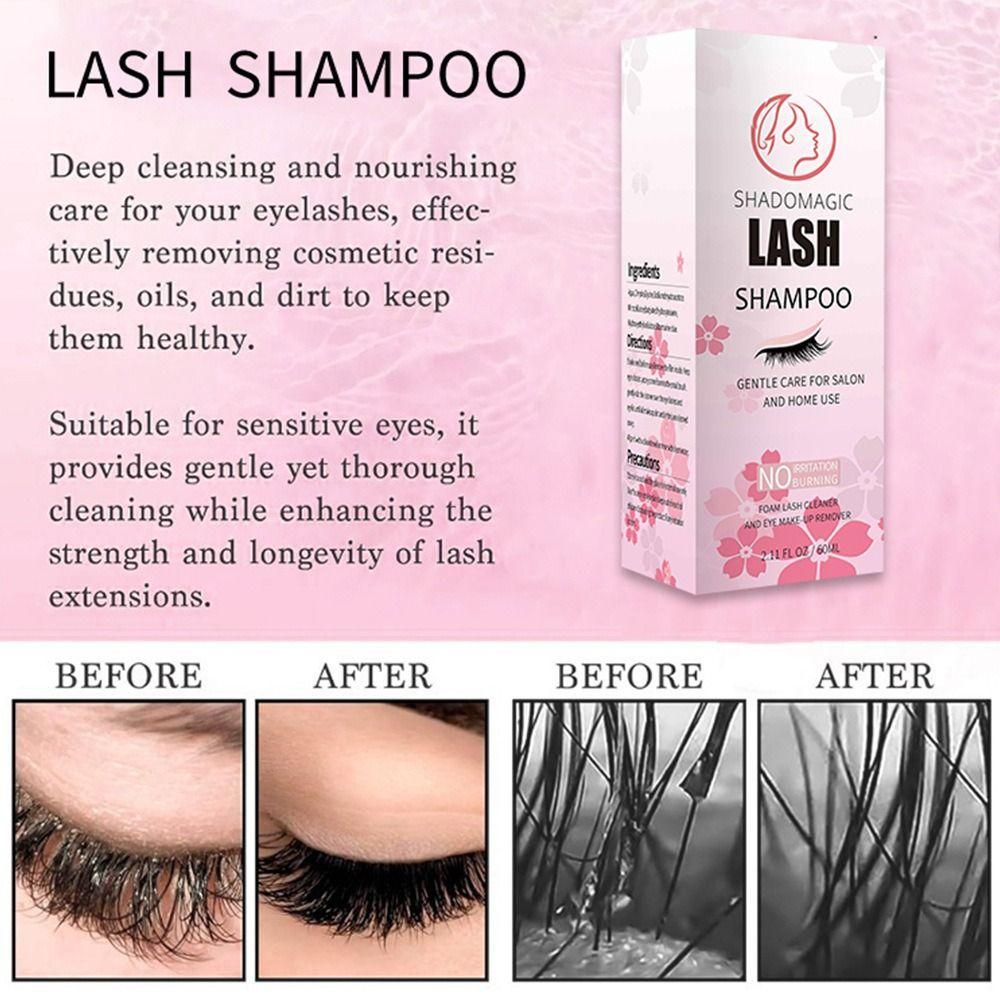 Non-Irritating Eyelash Extension Cleanser Safe Lash Foam Shampoo  for Salon and Home Use