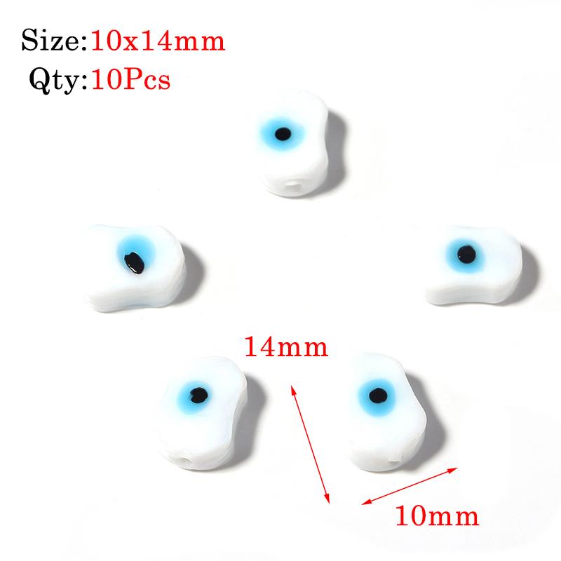 Round Lampwork Evil Eye Beads Liuli Flat Loose Fashion Jewelry For Bead Diy Handmade Bracelets Phone Charm Components