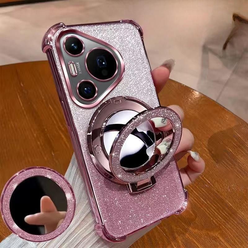 

Чехол для телефона Huawei Mate70Pro Магнитная зеркальная подставка Nova 13/50P60 Чехол с воздушной подушкой для защиты от падений Enjoy 70/70S