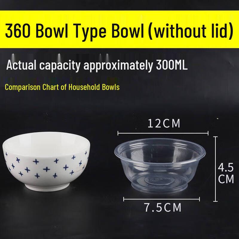 ZISIZ Disposable Round Plastic Meal Bowls