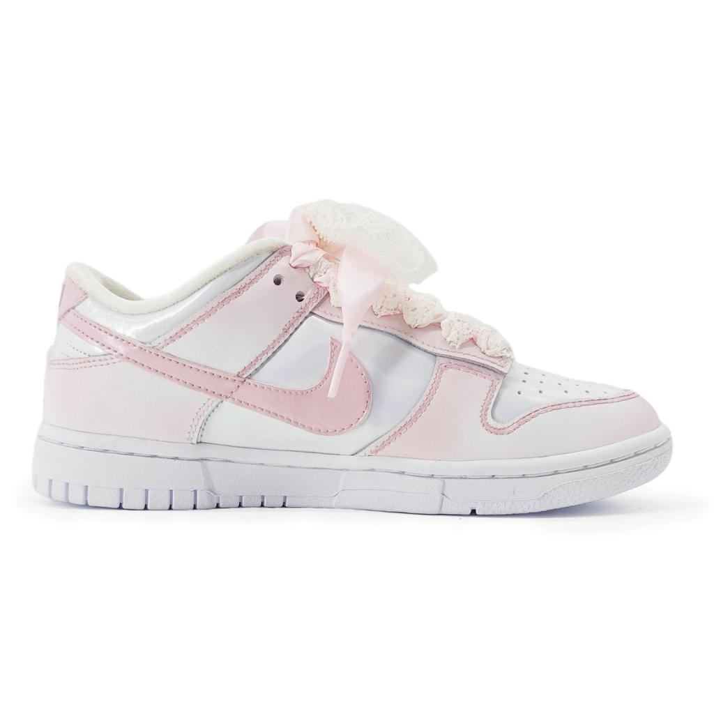 Nike Dunk SB Slip Resistant Abrasion Resistant Low Top Skateboard Shoes Women's Pink White FD8683-100(Team435-)