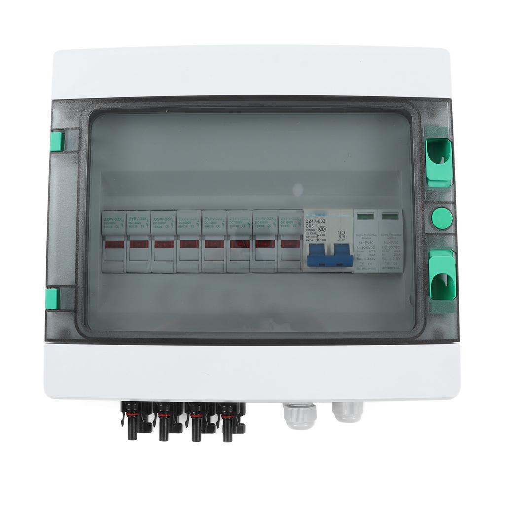 4 String PV Combiner Box with Surge Arrester 15A Fuse 63A DC Circuit Breaker IP67 Solar Combiner