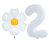 2Pcs White Daisy Flower Foil Balloons 32inch 0-9 Number Balloon Kids Birthday Party Decorations Baby Shower Wedding Decorations