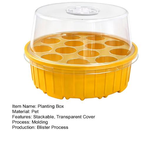 Caja de Plantación con Rejillas Ajustables para Control de Temperatura y Humedad Bandeja de Arranque de Plantas con Retención de Humedad Aislante Transparente Apilable