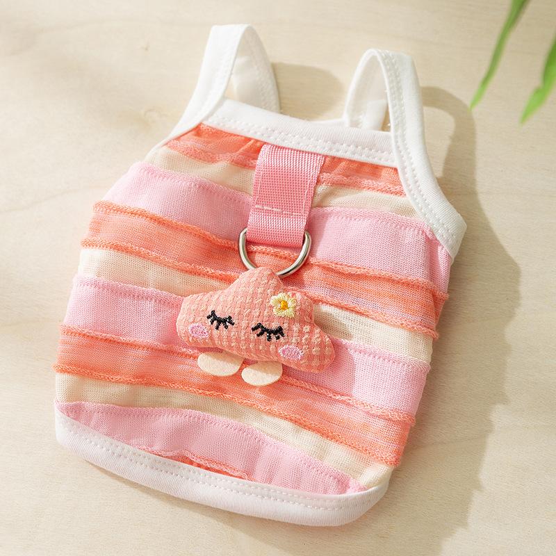 

Кошка весна и лето два фута корейская версия свежий трехмерный цветок тяга слинг маленькая собака собака питомец кошка одежда XXL (recommended weight 15-10kg)