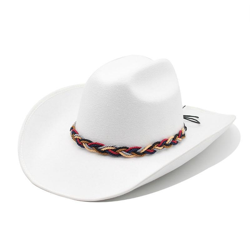 Wool Eaves Curled Wool Hat Western Cowboy Gift Hat Men'S And Women'S Couple Hat Ethnic Felt Hat