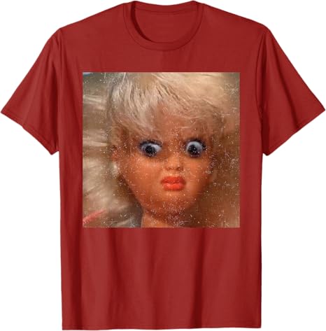 

Funny Disgusting Doll Face Meme TShirt Womens Fashion Art Aesthetic Clothes Novelty Gift Cotton Street Short Sleeve Blouses S