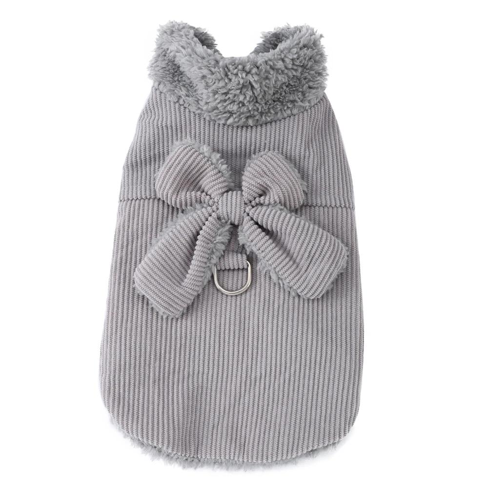 Warm Puppy Costume Cute Winter Thicken Fleece Pet Clothes With D-ring Bow For Small Dogs Cats French bulldog Chihuahua Outfits