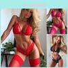 Elegant Women Sexy Lingerie Nightwear Dress Babydoll G-string Lace Bra Set For Romantic Evenings