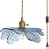 Vintage Hanging Light with Plug In Cord on/Off Switch Brushed Brass Pendant Light Fixtures