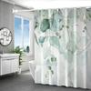 Open 1pc Green Branch Digital Print Polyester Bathroom Decor and Accessories Shower Curtain No Drill Partition Bath Curtain