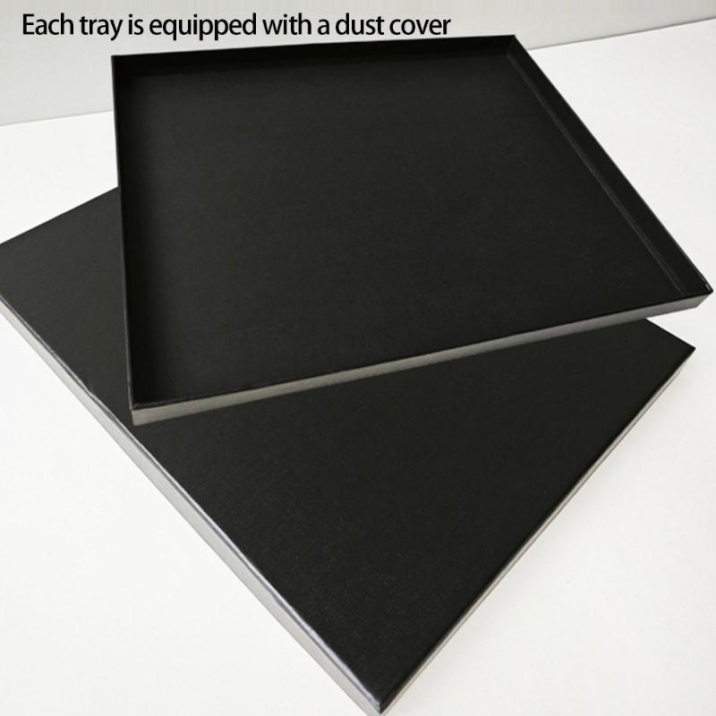 Velvets Lined Acrylic Jewelry Sample Case with 15 Square Slots Display Plate for Professional Gemstones Exhibition