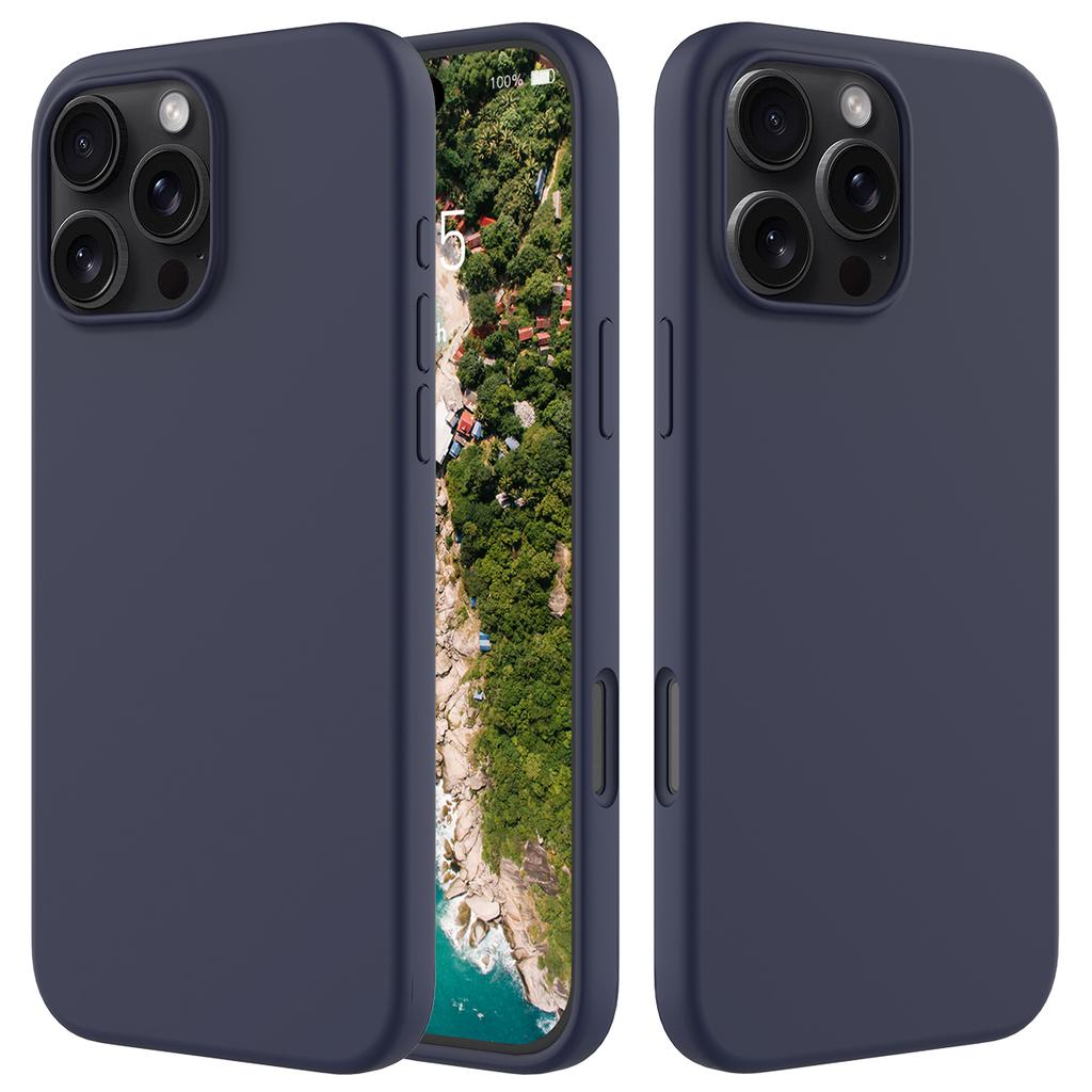 For iPhone 16 Pro Case Shockproof Liquid Silicone Soft Lining Phone Cover
