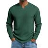 Fall Long-sleeved V-neck Casual Shirt for Men with A Fitted Design