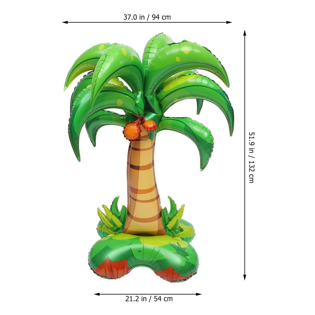 VICASKY Palm Tree Balloons, 3-Piece Set, Large Inflatable Foil Balloons for Hawaiian Party Decorations, 52x37x64 Inches, for Indoor and Outdoor Use
