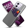 For Xiaomi Poco M7 Pro 5G Case PU Leather Cloth Texture Hard PC Phone Cover with Card Holder