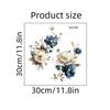 Gold Butterfly Blue Flower PVC Wall Sticker for Bedroom Decor Aesthetic Living Room Decoration Wall Stickers Home Accessories