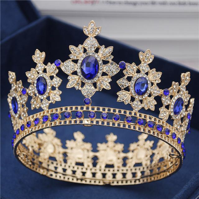 Luxury Royal King Wedding Crown Bride Tiaras and Crowns Queen Hair Jewelry Crystal Diadem Prom Headdress Head Accessorie Pageant