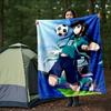 1pc Soccer Dream Adventure Outdoor Blanket, Soft And Comfortable Blanket, Casual Warm, Camping Travel Blanket, Birthday Gift. M714095
