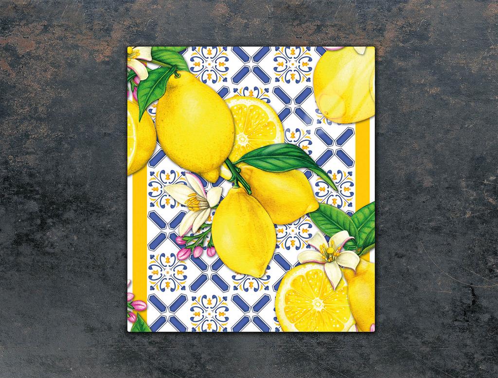 GLAS-SCHNEIDEBRETT 45x52 ZITRONEN