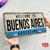 Vintage Buenos Aires Argentina Aluminum License Plate Frame, UV Printed Retro Car Tag Cover, 5.9x11.8 In