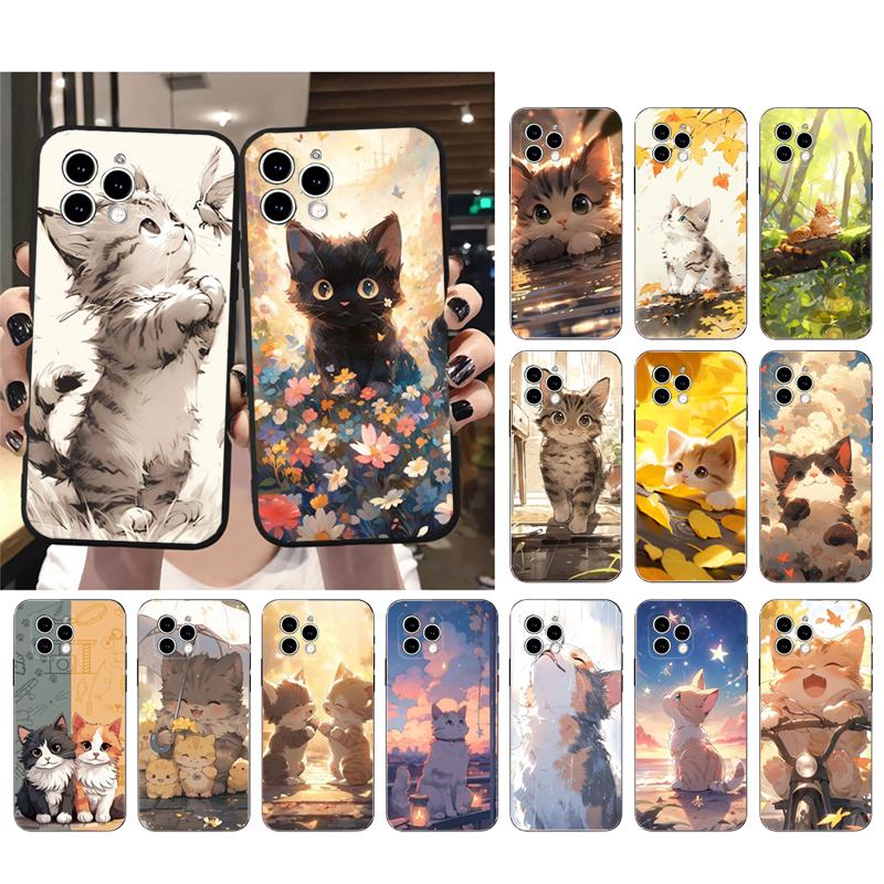 

Чехол для телефона с котом для iPhone Samsung Galaxy Redmi Xiaomi Oppo OnePlus Note SA 7 8 9 10 11 12 13 14 20 21 22 23 53 54 Pro Max Plus Ultra TPU Soft
