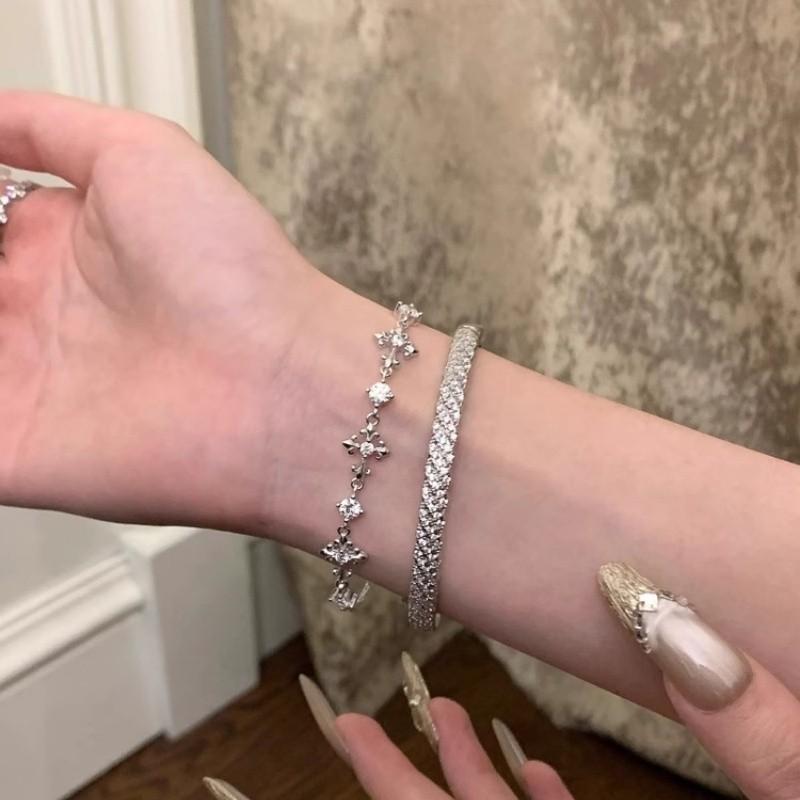 Zircon cross bracelet niche temperament light luxury high sense, bracelet versatile fashion exquisite jewelry women