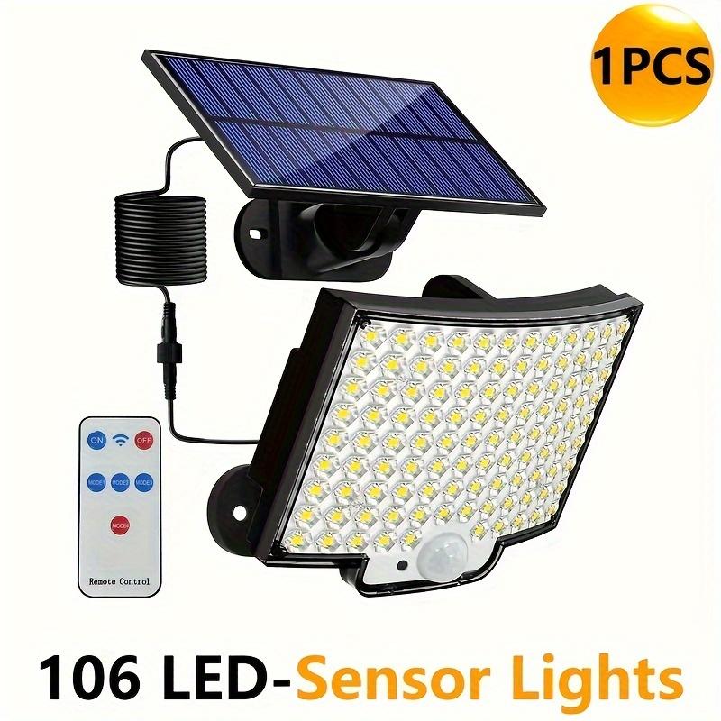 1/2 Pcs Solar Garden Light Motion Sensor 106 LED Solar Outdoor Wall Light Remote Control Camping Garage 4 Modes Security Lights