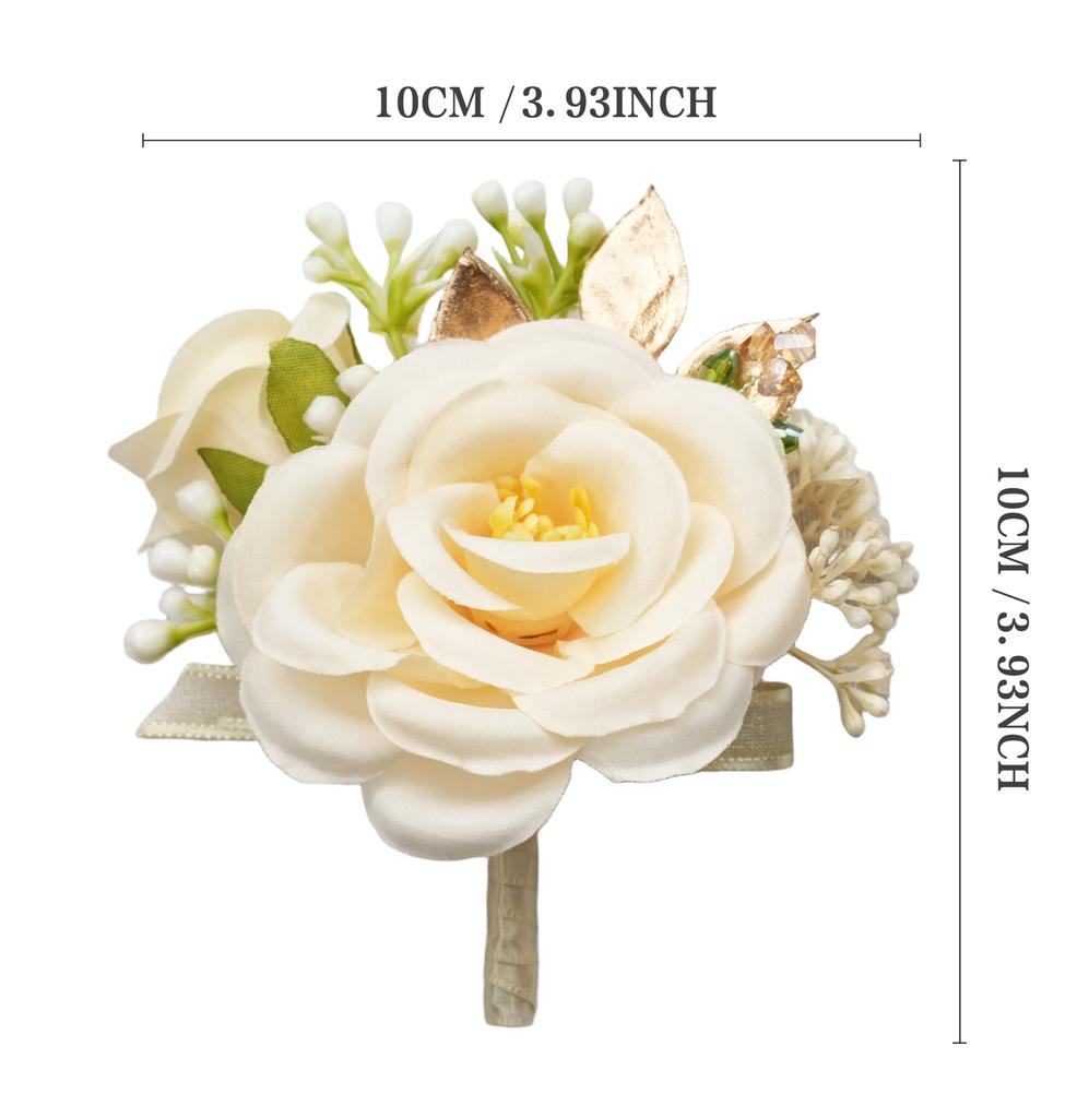 Uflower Groom Groomsmen Guest Boutonniere Set, Artificial Flowers for Wedding, Prom, Homecoming,Anniversary, Graduation