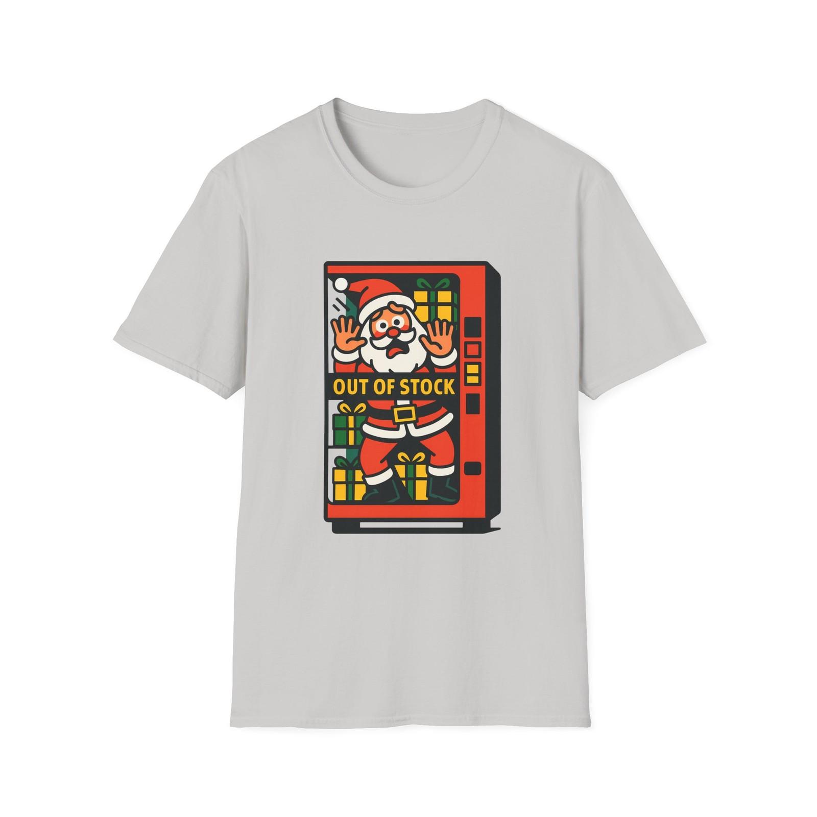 Unisex Softstyle T-Shirt Mens Womens Tees Top Santa Claus Vending Machine Funny Holiday Christmas S