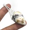 Natural Dendritic Opal Gemstone 925 Sterling Silver Jewelry Designer Pendant 3" AJP-464