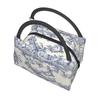 French Toile De Jouy Thermal Lunch Bag Unisex Portable Insulated Cooler Bento Tote Bag for Picnic Work Reusable Packed Lunch Box