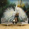Tipos de tamanho 3D removível decalque papel de parede europeu vintage pavão restaurante café fundo revestimento de parede decoração moderna criativa mural papéis de parede