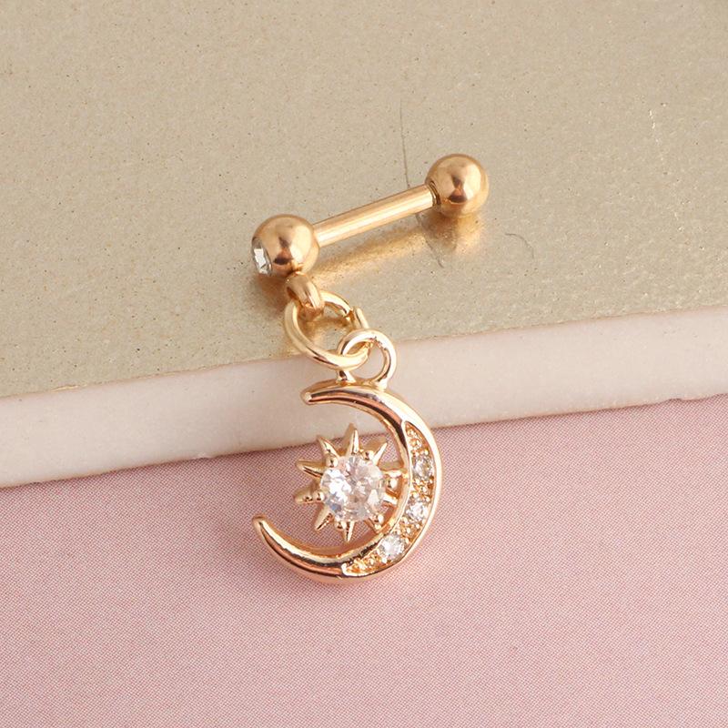 6 Arten baumeln Knorpel Ohrring für Frauen Stern Mond Herz Hand Schmetterling Tragus Conch Ball Ohrringe