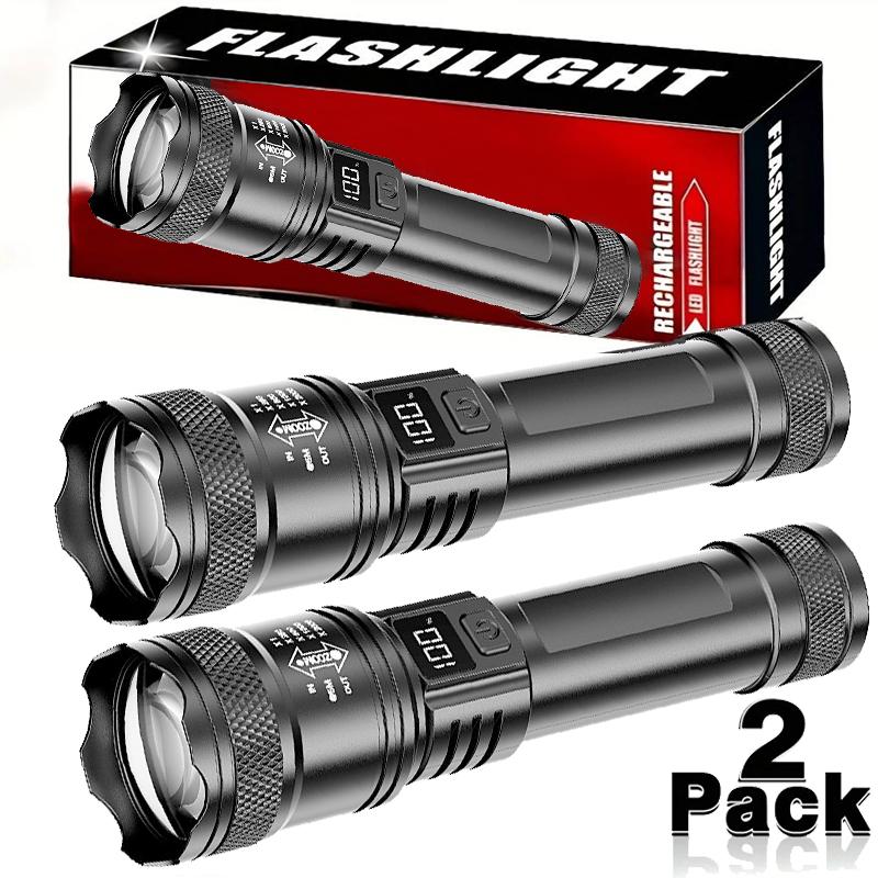 Ultra Bright Led Flashlight USB Rechargeable Tactical Torch with Display 3 Mode Zoomable Light for Camping Hiking Lantern Lamp