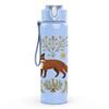 1PC Autumn Bush Fox Illustration 750ml Color Plastic Sports Water Bottle Leakproof Flip Straw Lid Suitable for Sports Office Home Use