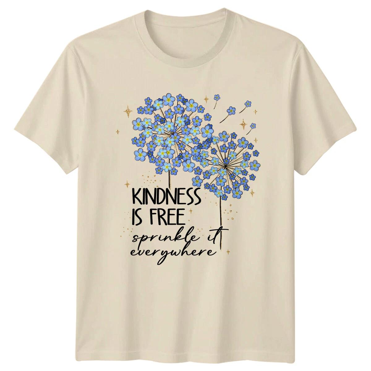 Kindness Is Free Sprinkle It Everywhere Floral Graphic T-Shirt L