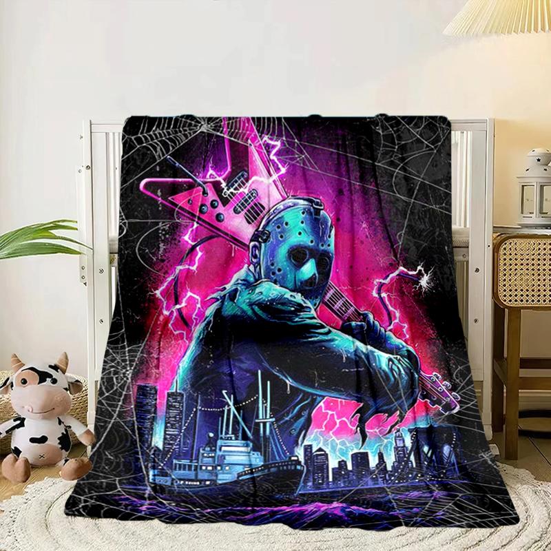 Horror Movie Characters Collage Blanket Flannel Blanket for bed, sofa, Camping, Hiking, Picnic Essentials, gift for family Fan gifts