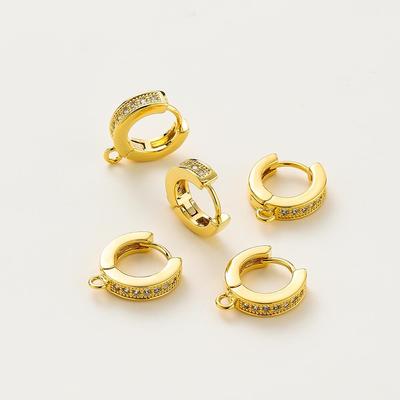 1 paio di orecchini in ottone placcato color oro 14K/18K orecchini in zircone intarsiato per risultati di gioielli che effettuano forniture regali per le donne