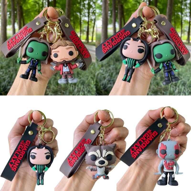 Yp429 Galaxy Guardians Silicone Keychain Movie Souvenir Car Key Chain Bag Pendant Gift