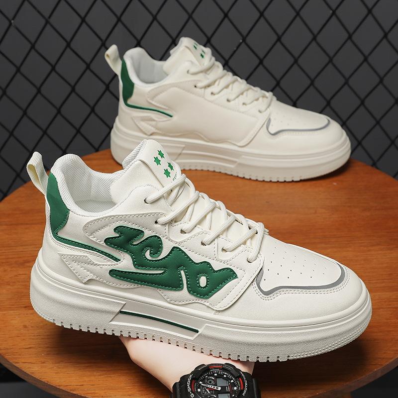 Spring men's shoes new breathable high-top little white shoes male students trend versatile platform sports casual shoes board shoes