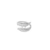 S925 Sterling Silver Angel Wings Unisex Adjustable Ring – Elegant Geometric Design In Light Luxury Style
