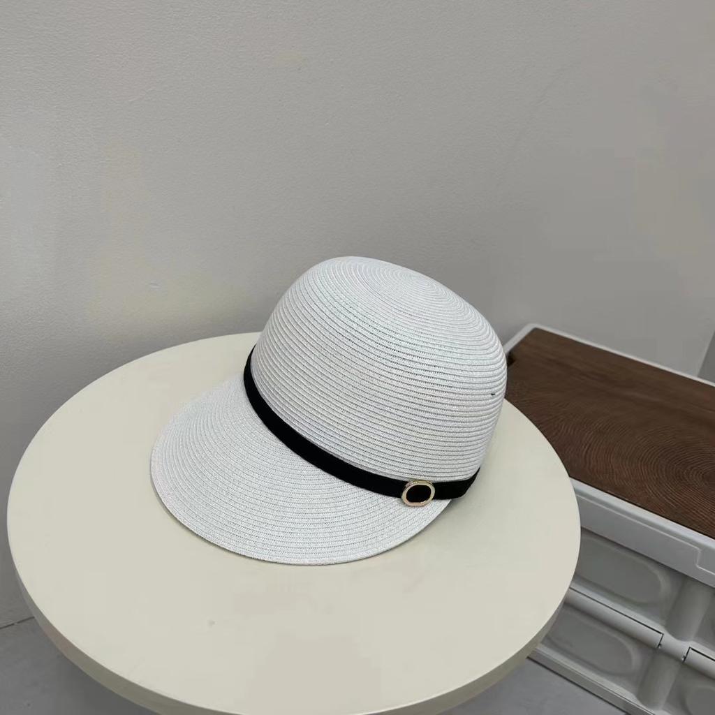 Straw hat women's summer sun protection shows their face, small straw baseball cap, UV protection sunshade, equestrian hat, face cover cap