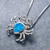 Modische Niedliche Krabben Anhänger Halskette Für Frauen Einlage Blaues Imitationsopal Halskette Hochzeitsschmuck Geburtstagsgeschenke