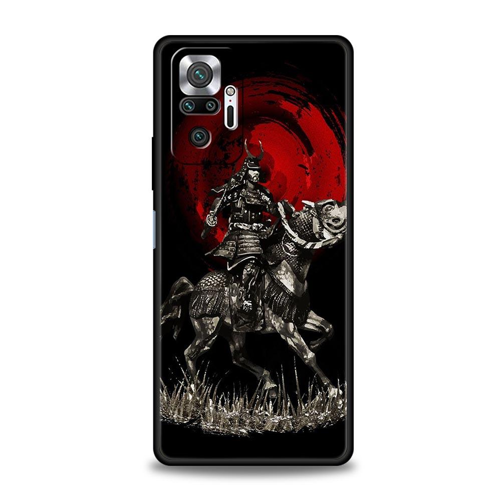 Japan Redsun Samurai Bushido For Xiaomi Redmi Note 12 Phone Case 10C 10 11 9 8 Pro Plus 9S 7 8T 9T 9A 8A 9C K50 K40 Gaming Cover