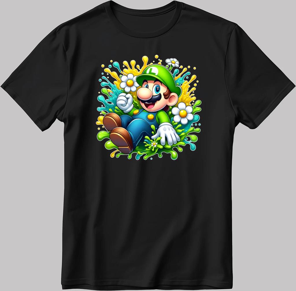 Super Mario Bros Artwork White-Black Men/Women T Shirt AB204