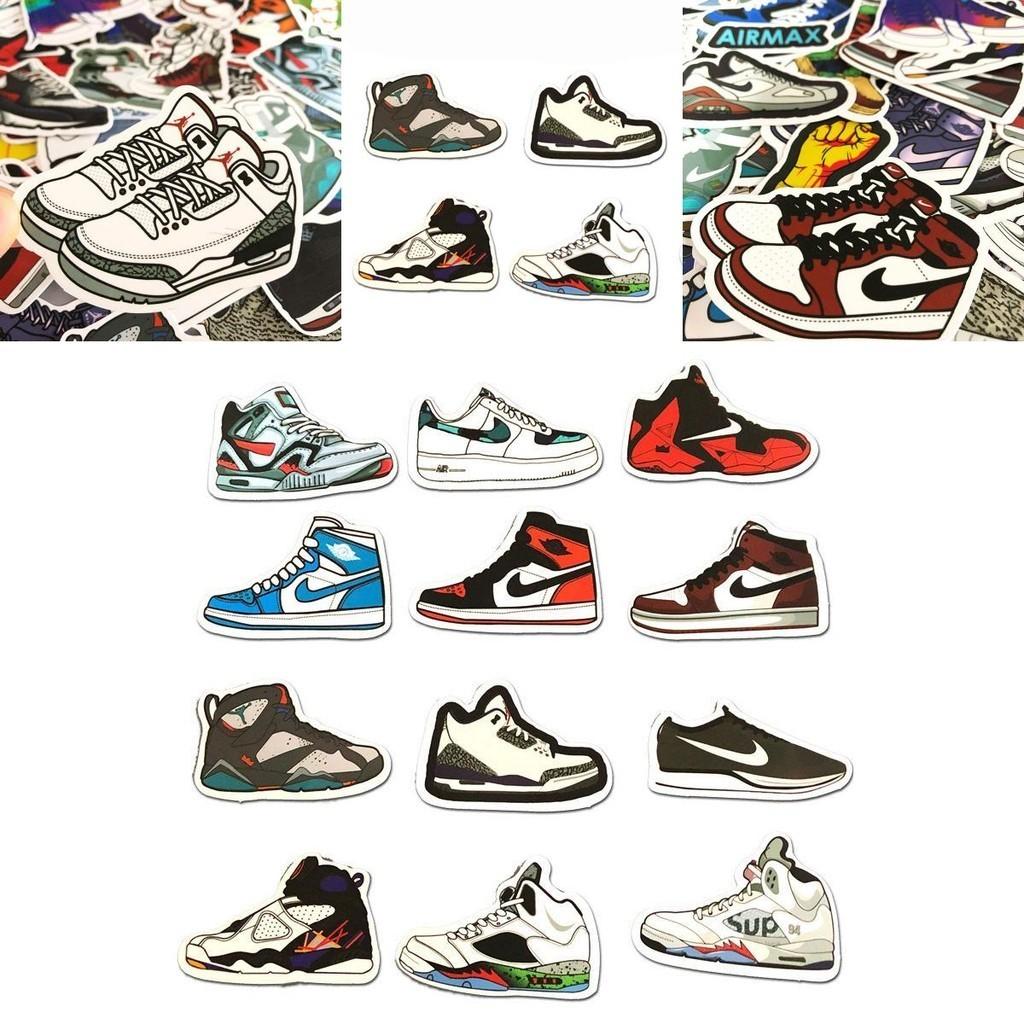 Brand Sneakers 50-piece Waterproof Basketball Stickers For Diy Decorations And Personalization
