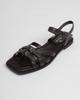 Flache Sandalen Allsy 41869 36 schokoladenfarben Öko-Leder